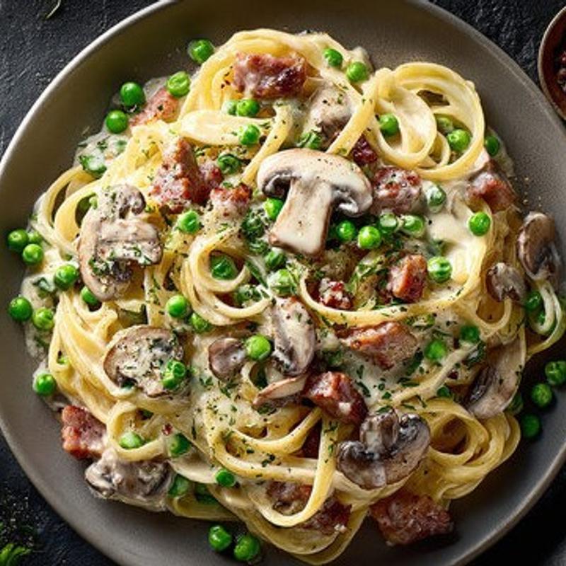 menu item 41 of 51, Fettuccine Alla Boscaiola