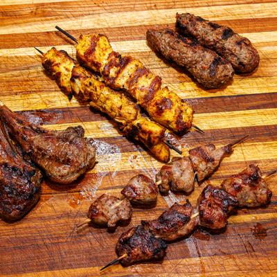 Various grilled meats.