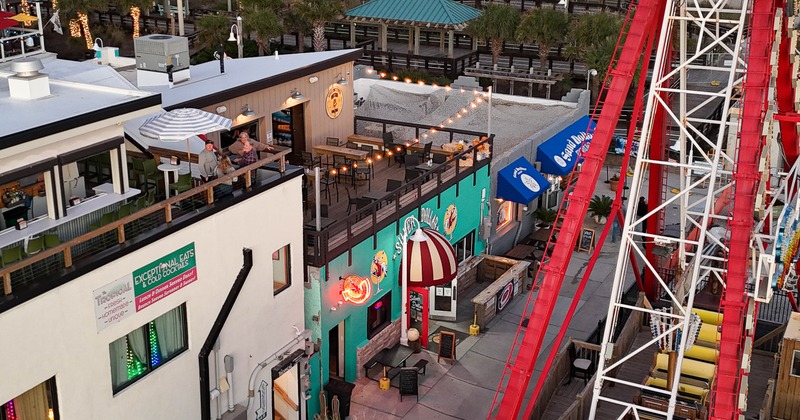 Overhead view of the restaurant