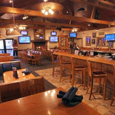 Interior, seating and bar area.