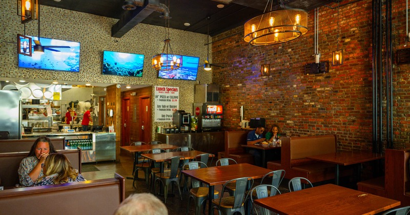 Interior, tables and chairs