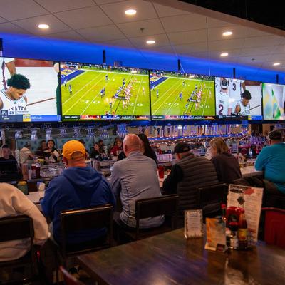 Customers in bar area.