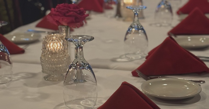 Interior, set dining tables and chairs