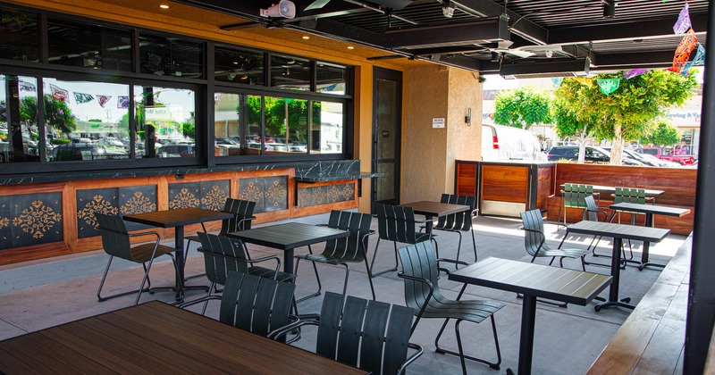Covered patio seating area