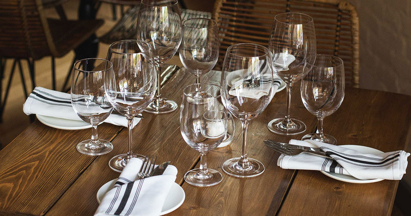 Table for four ready for  guests