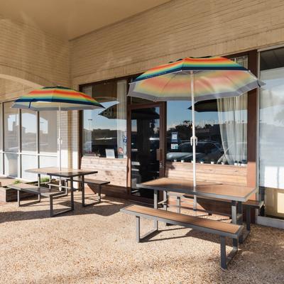 Exterior, seating area.