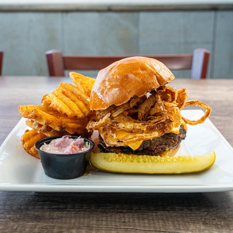 menu item 18 of 28, *Jerry's Marinated Angus Cheeseburger Platter