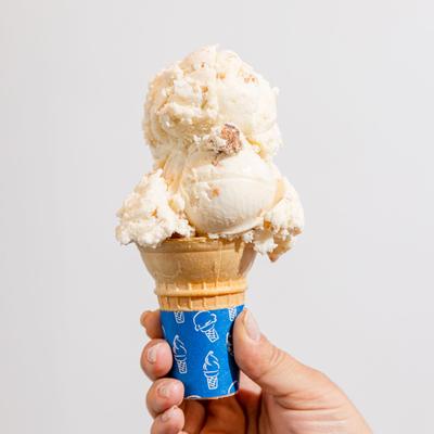 Butter almond ice cream cone