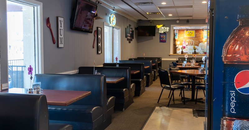 Dining area, restaurant booths