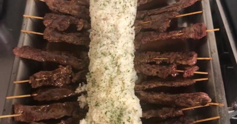 Kebabs served with rice