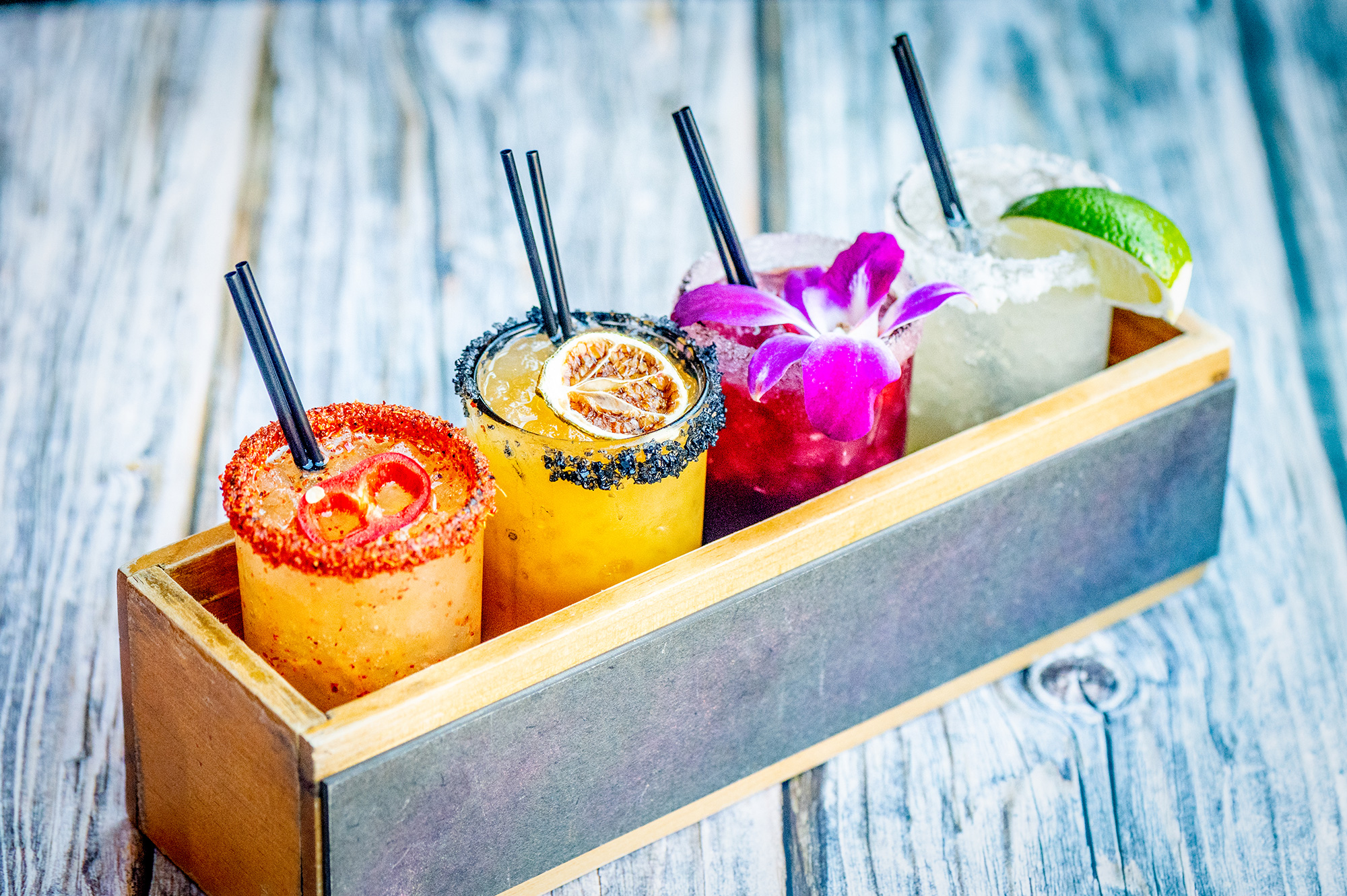 Margarita flight (four unique flavors to try) changes seasonally