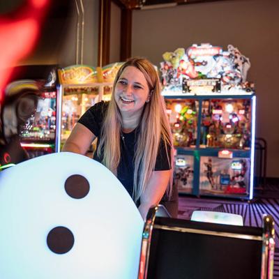 Guest playing a game.