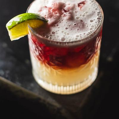 Served cocktail in the glass