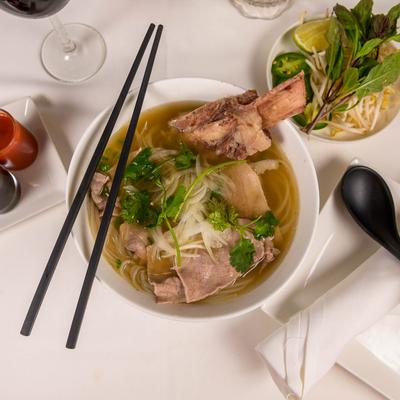 Pho Special - filet mignon, beef brisket, rib bone, beef broth.