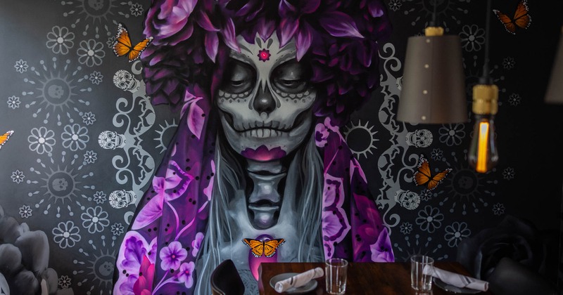 Day of the Dead themed mural