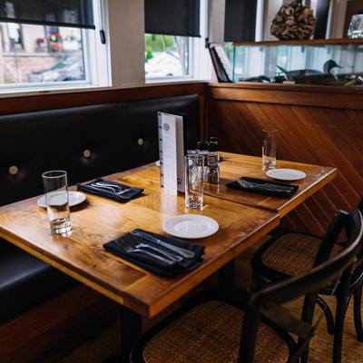 Interior, fully set table