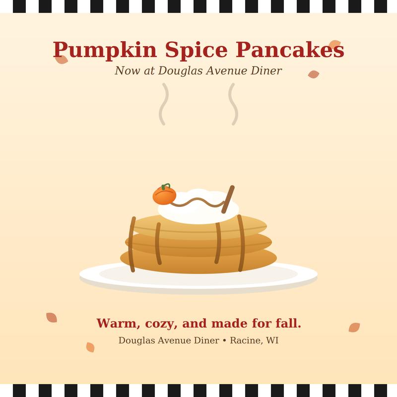 menu item 37 of 37, Pumpkin Spice Pancakes