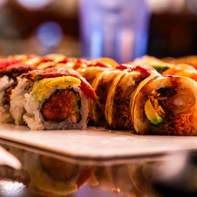 Various sushi rolls.