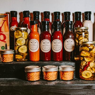 Packed goods and bottled beverages.