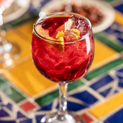 A served sangria.