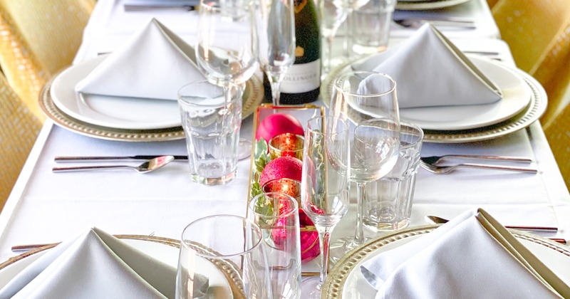 Interior, set tables for two