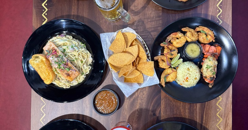 Variety of menu items served on the table
