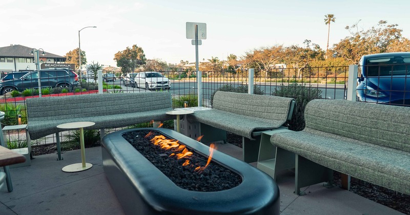 Outdoor seating area with fire pit