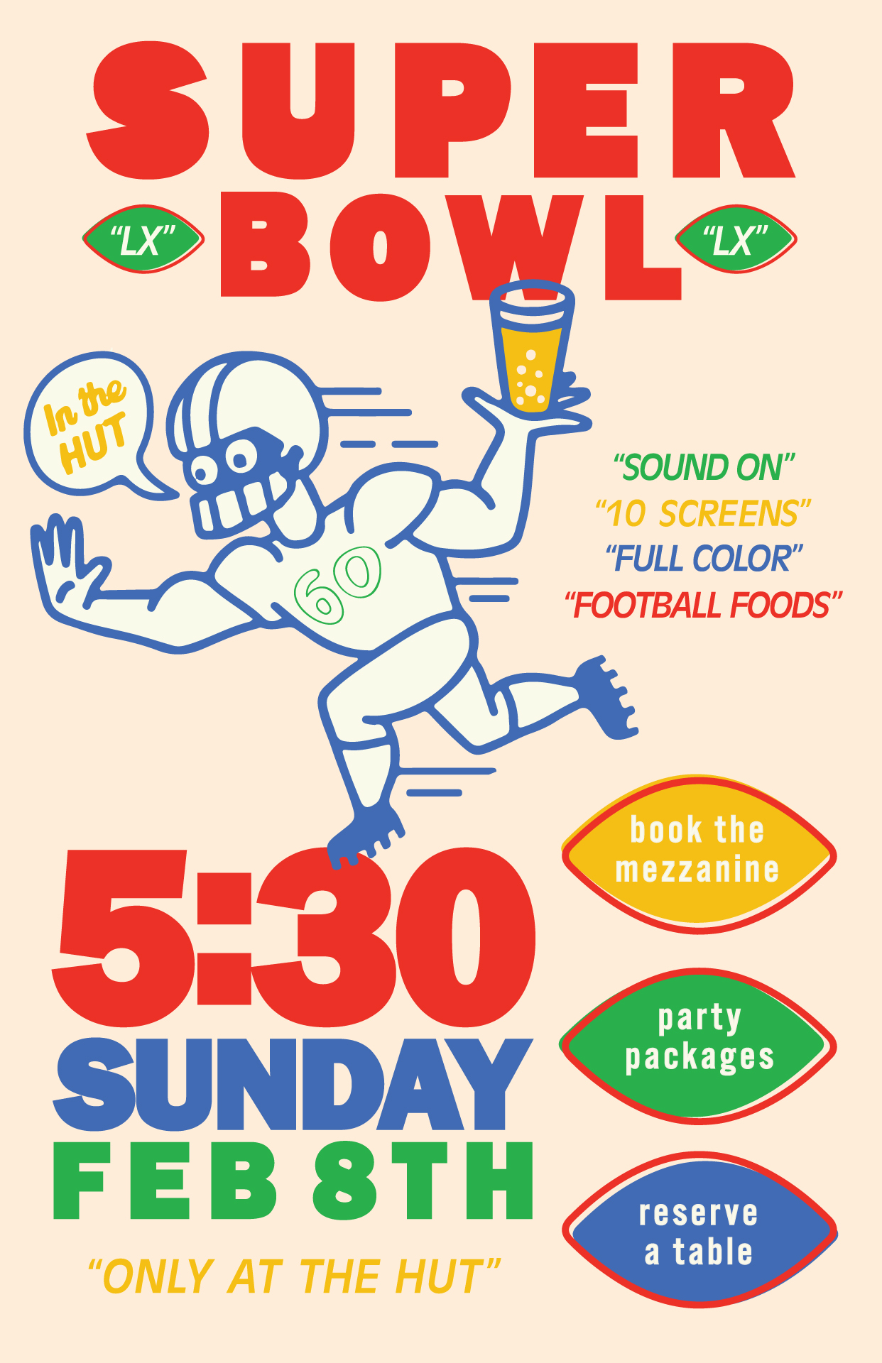 pre reserve your table and your very own table top keg for the big game