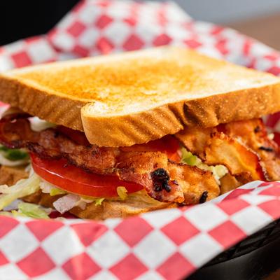 BLT sandwich, closeup