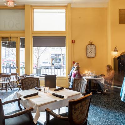 Fully set dining table