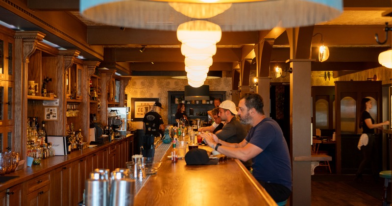 Interior, bar, guest, side view