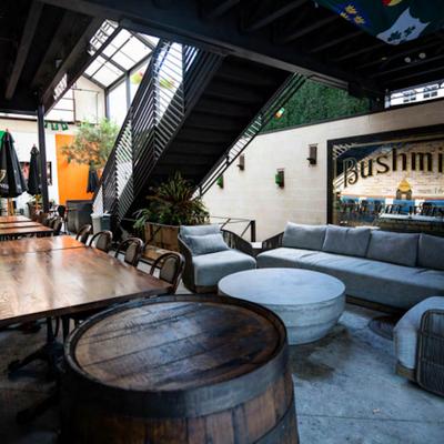 Patio, covered seating area