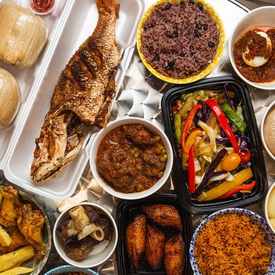 different types of food on the table