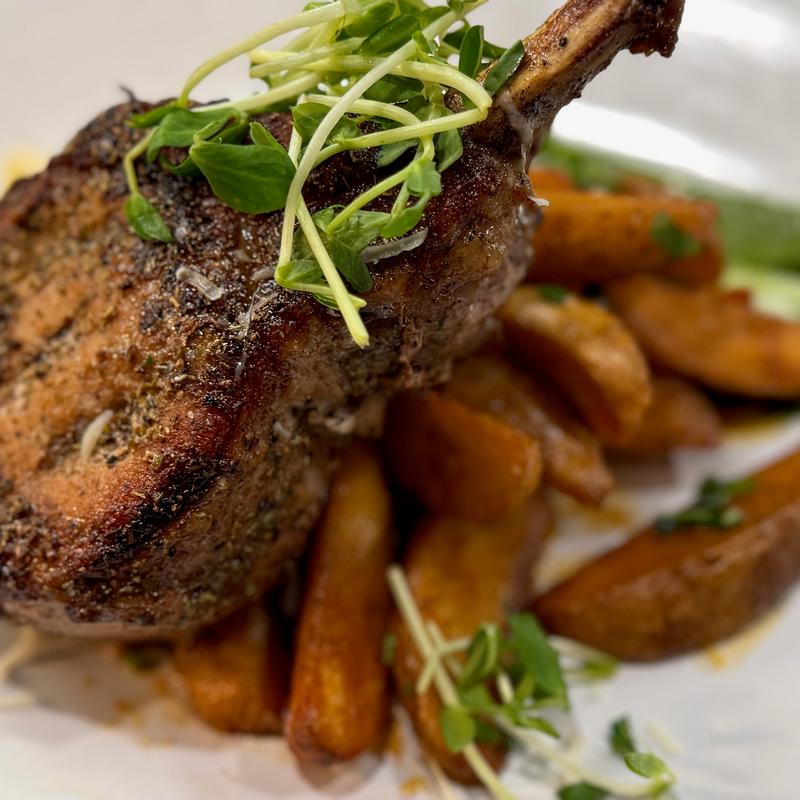 Grilled Bone in Dry Aged Pork Chop photo