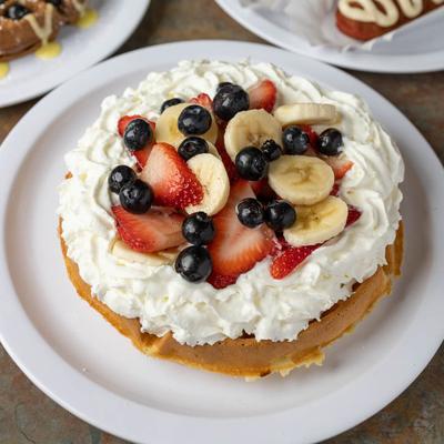 Mixed fruit waffle.