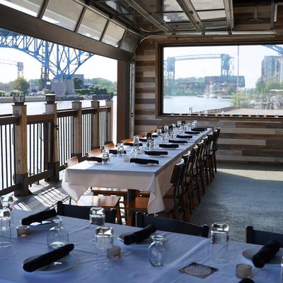 Private event setup overlooking the lake.
