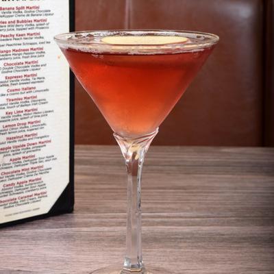 A glass of Candy Apple Martini.