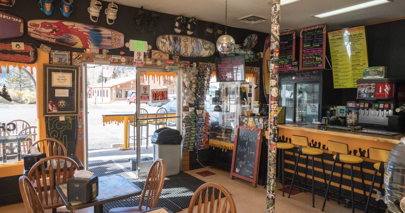 Interior, an ordering counter near the entrance