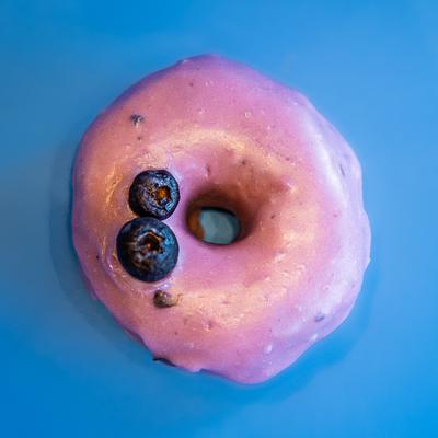 Blueberry glazed donut.