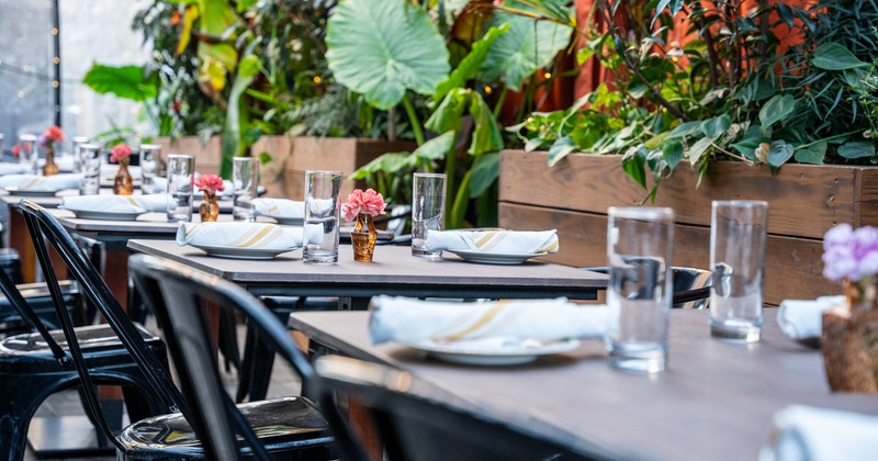 Diner tables, close up