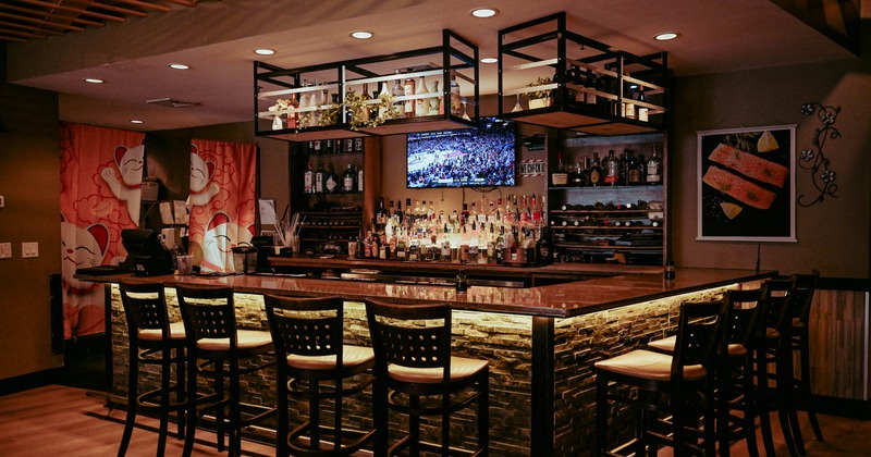 Interior, bar with bar stools