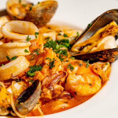 Seafood pasta.