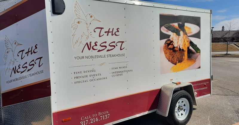 Outside, the Nesst catering trailer