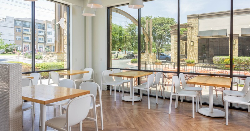 Interior, wide view of dining area