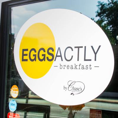 Restaurant window sign.