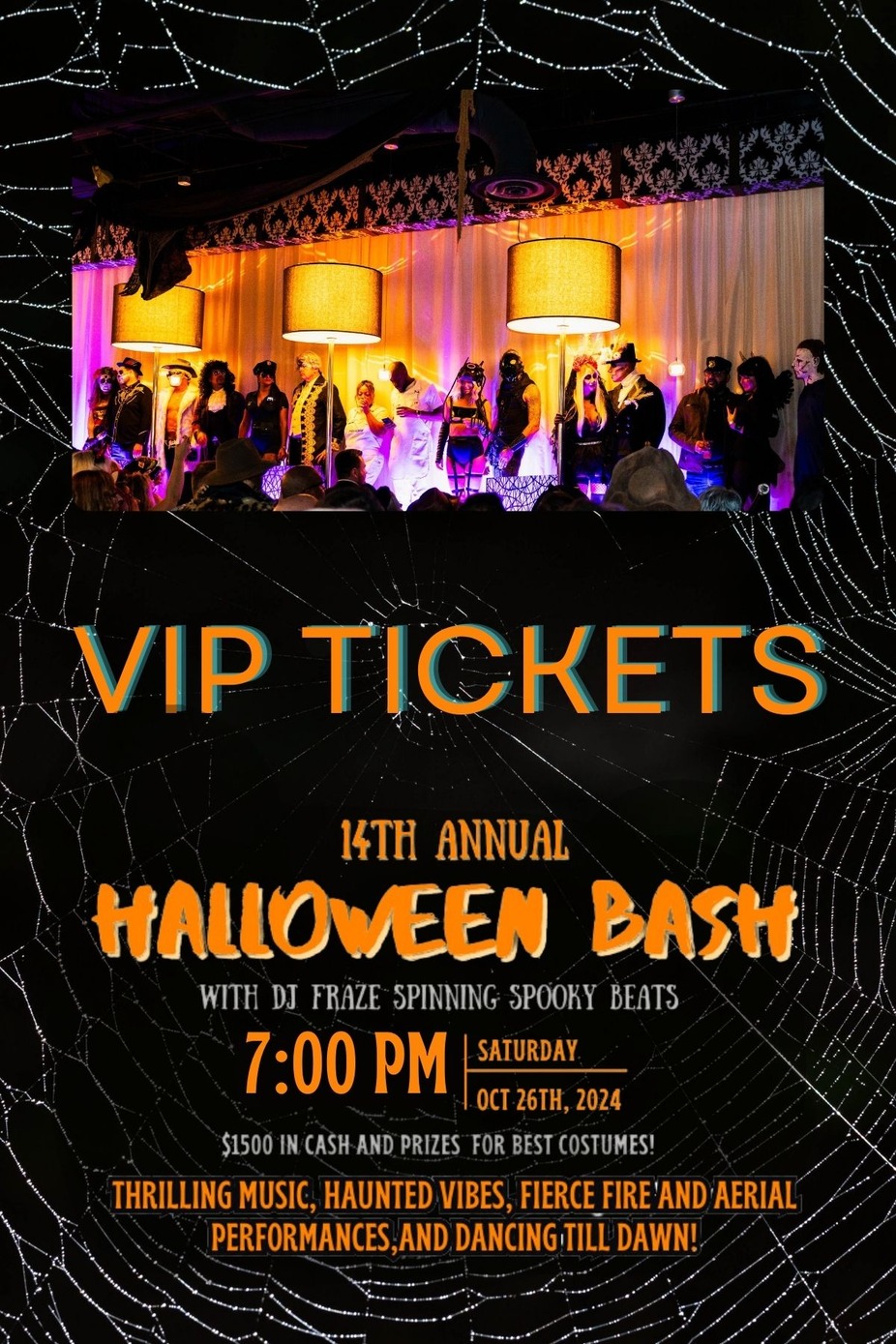 Halloween Bash VIP Tickets - w/ glass of bubbly and spooky appetizer buffet event photo