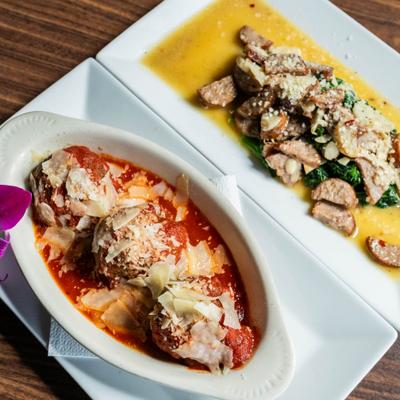 Homemade Meatballs, and Broccoli Rabe and Sausage.