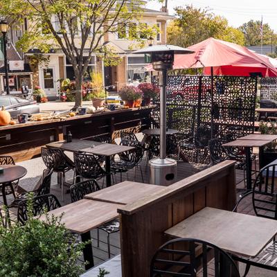 View at the patio's seating space.