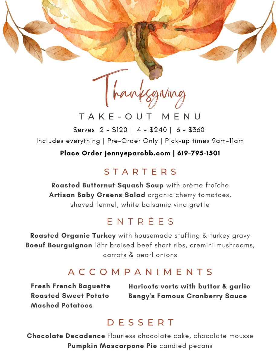 Thanksgiving Takeout Menu - 3 orders left! event photo