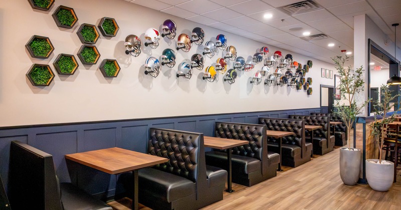 Interior, restaurant booths